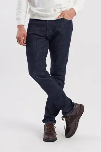 Lacivert Slimfit Pamuklu Yıkamalı Jean Kot Pantolon - Jakamen (1)