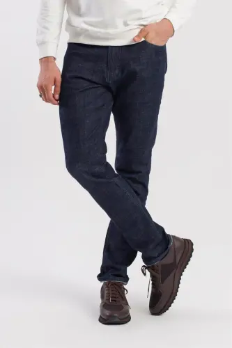 Lacivert Slimfit Pamuklu Yıkamalı Jean Kot Pantolon - Jakamen (1)