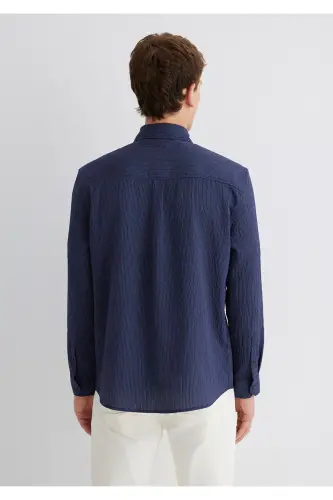 Lacivert (TENCEL™) Modal Karışımlı Gömlek Regular Fit / Normal Kesim 0211625-70490 - Lacivert-70490 - 4