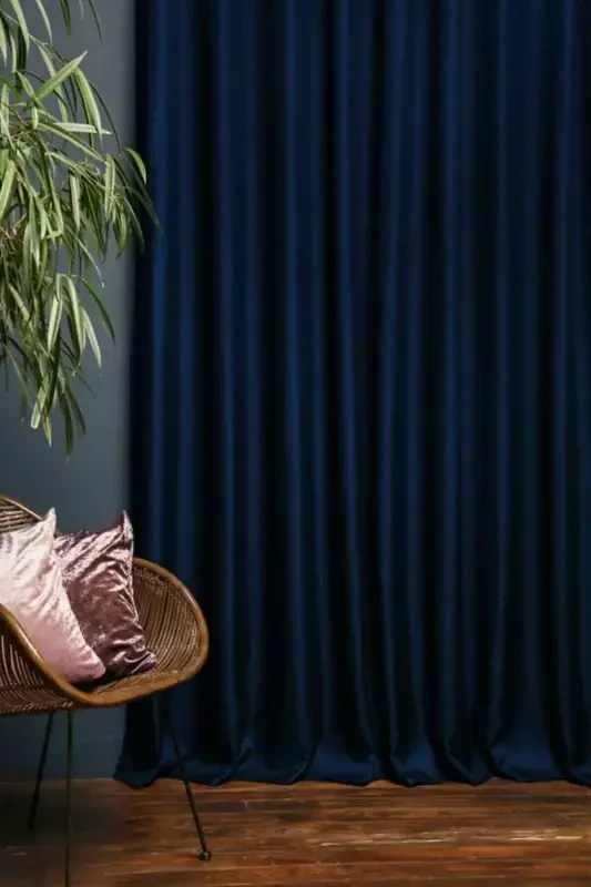 Lacivert Termal 100% Yorug'lik O'tkazmaydigan Blackout Qoraytma Parda (EN X BO'Y)-Lacivert - İ.D İPEK DOKUMA