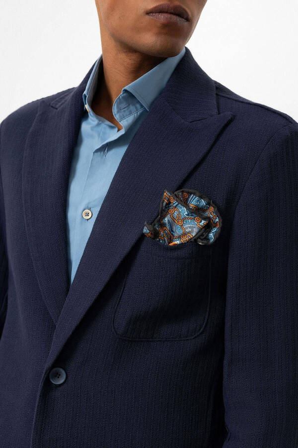 Lacivert Torba Cepli Astarsız Erkek Blazer Ceket - Lacivert - 5
