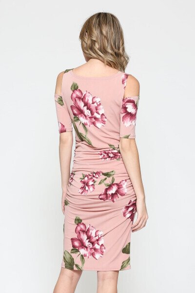 LaClef Ayollar uchun sovuq elkasli homiladorlikdagi midi ko'ylak - 3