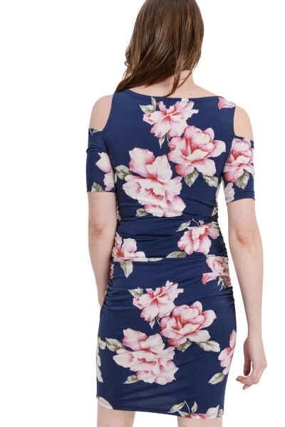 LaClef Women's Cold Shoulder Maternity Midi Dress - Modazone (1)