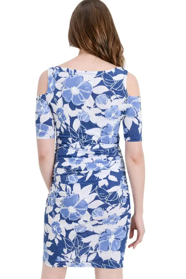 LaClef Women's Cold Shoulder Homiladorlik Midi Ko'ylagi - 3