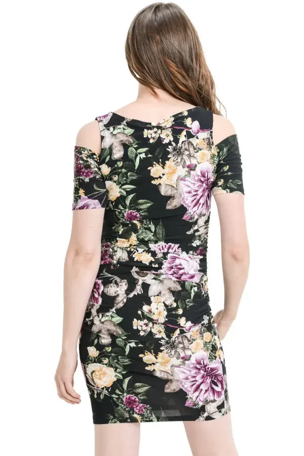 LaClef Women's Cold Shoulder Maternity Midi Dress - 3