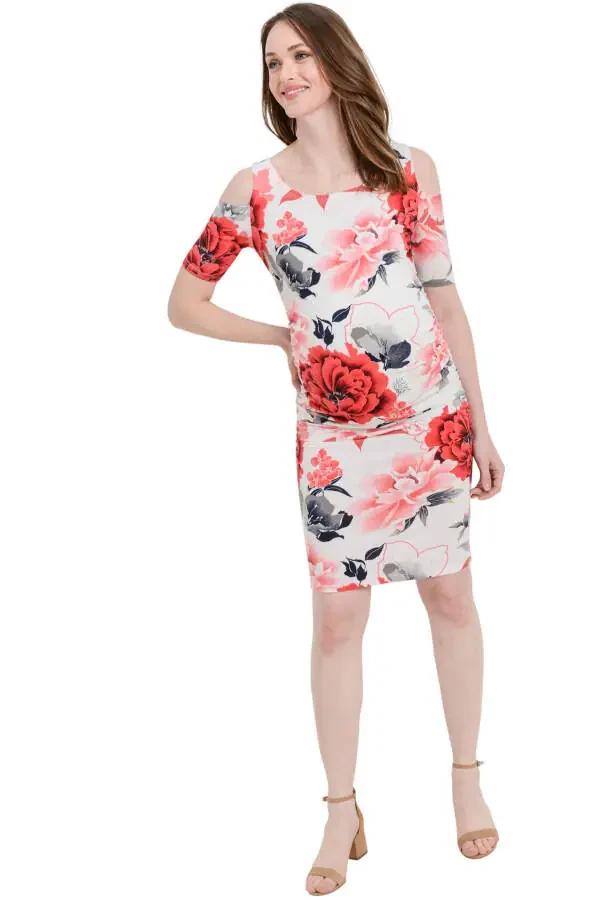 LaClef Women's Cold Shoulder Maternity Midi Dress - 5