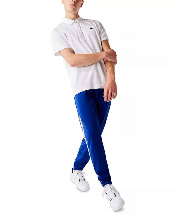 Lacoste BEYAZ Erkek Nefes Alabilen Koşuya Dayanıklı Interlok Polo Tişört, ABD Küçük - 2