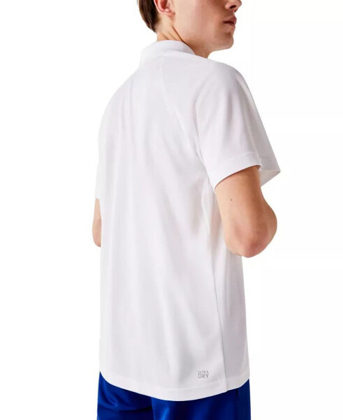 Lacoste BEYAZ Erkek Nefes Alabilen Koşuya Dayanıklı Interlok Polo Tişört, ABD Küçük - 3