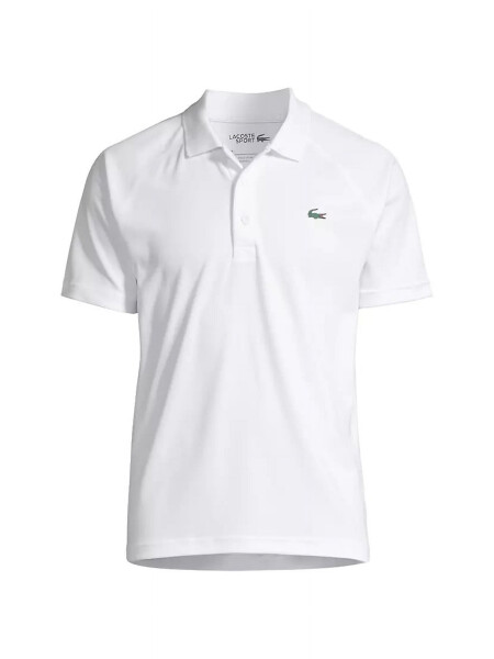 Lacoste BEYAZ Erkek Nefes Alabilen Koşuya Dayanıklı Interlok Polo Tişört, ABD Küçük - 4