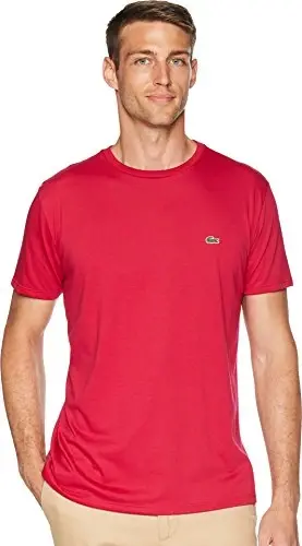 Lacoste Erkaklar uchun Kalta Yengli Pima Jersey Dumaloq Bo'yinli Futbolka 