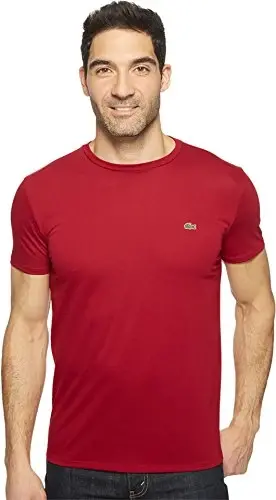 Lacoste Erkaklar uchun Kalta Yengli Pima Jersey Dumaloq Bo'yinli Futbolka 