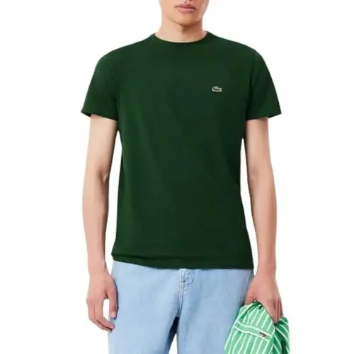 Lacoste erkaklar uchun qisqa yengli Pima Jersey Crew Neck futbolkasi 