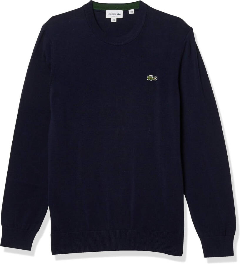 Lacoste erkaklar uzun qisma yoqali oddiy bichimli sviter 4X-Large to'q ko'k - 1