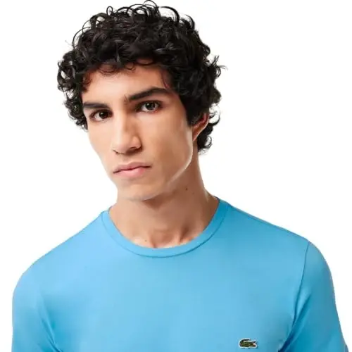 Lacoste Men's Short Sleeve Pima Jersey Crew Neck Tee 