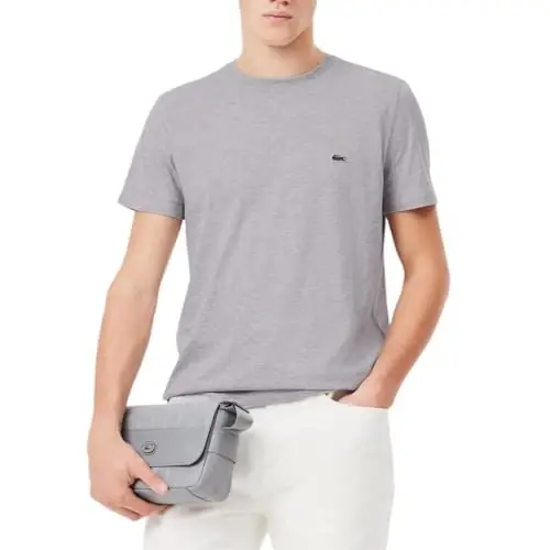 Lacoste Men's Short Sleeve Pima Jersey Crew Neck Tee 