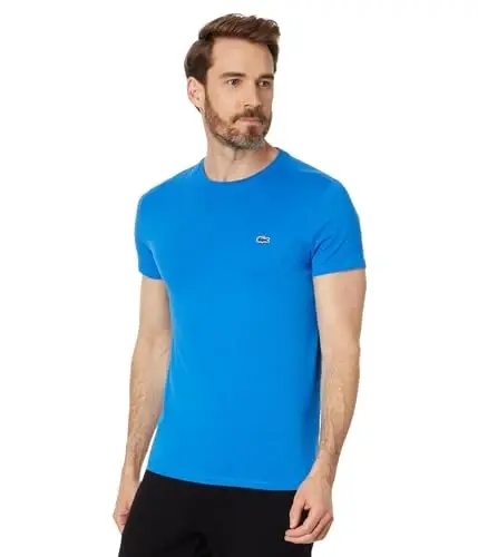 Lacoste Men's Short Sleeve Pima Jersey Crew Neck Tee 