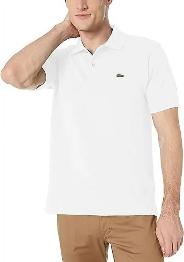 Lacoste Men's Classic Pique 100% Cotton Short Sleeve Polo White Size XL- - 2