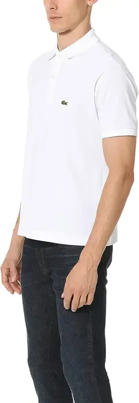 Lacoste Short Sleeve Jersey Interlock Regular Fit Mens Polos Size S, Color: White - 2