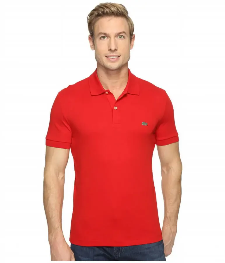 Lacoste Short Sleeve Jersey Interlock Regular Fit Mens Polos Size XL, Color: Red - 1