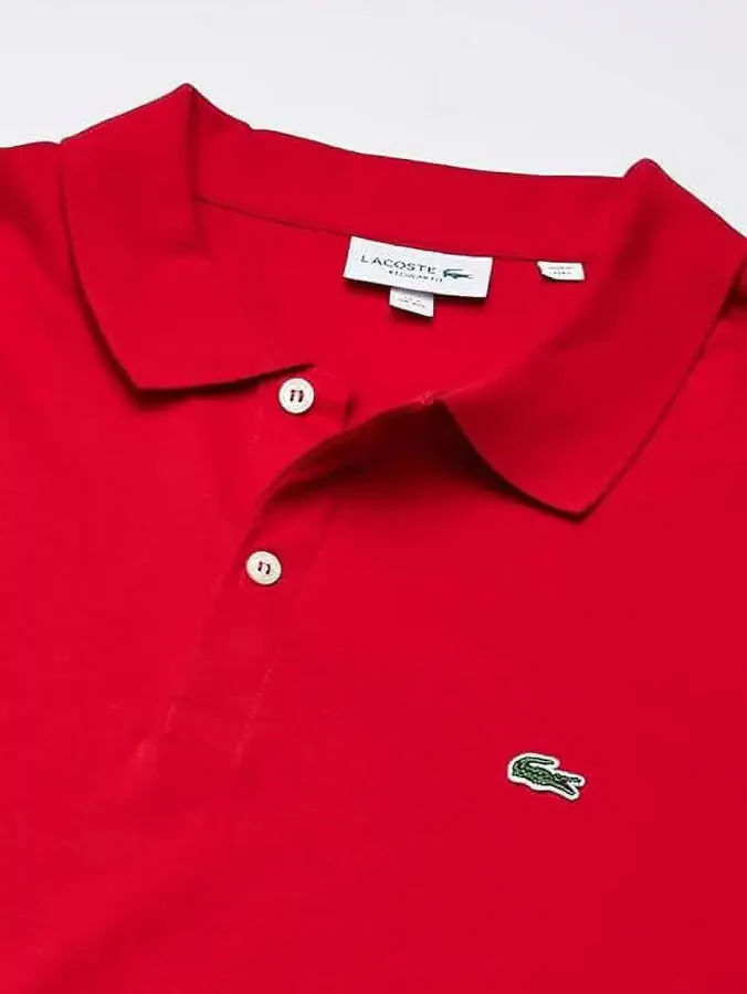Lacoste Short Sleeve Jersey Interlock Regular Fit Mens Polos Size XL, Color: Red - 3