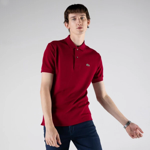 Lacoste Mens Classic Pique Polo Shirt Bordeaux Red 2XL - LACOSTE (1)