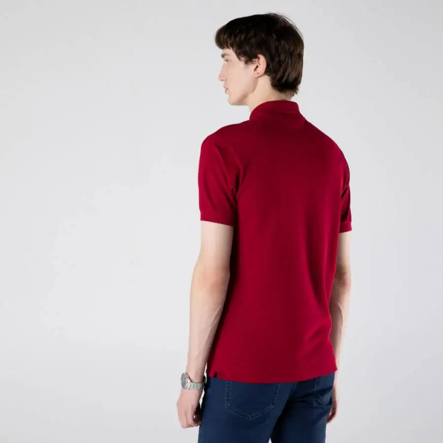 Lacoste Mens Classic Pique Polo Shirt Bordeaux Red 2XL - 3