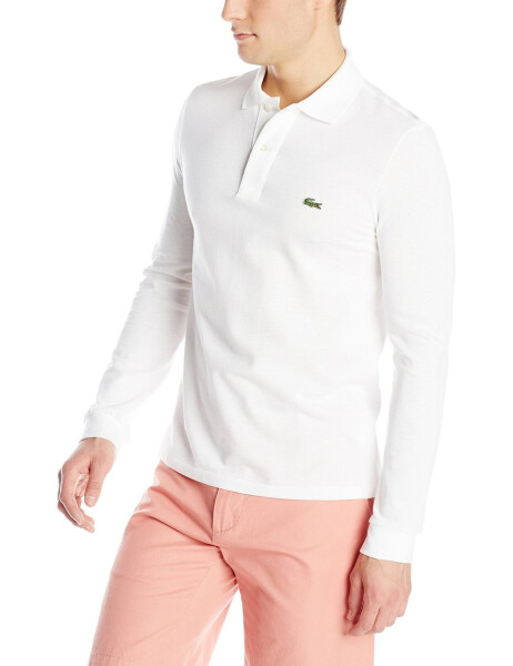 Lacoste Men's Long Sleeve Classic Pique Polo White L1312 001 - 1
