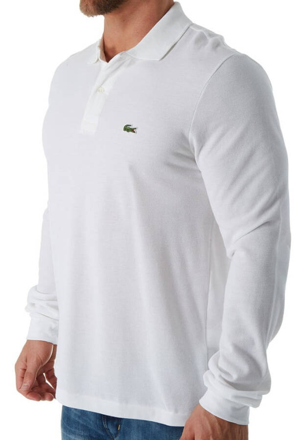Lacoste Men's Long Sleeve Classic Pique Polo White L1312 001 - 2