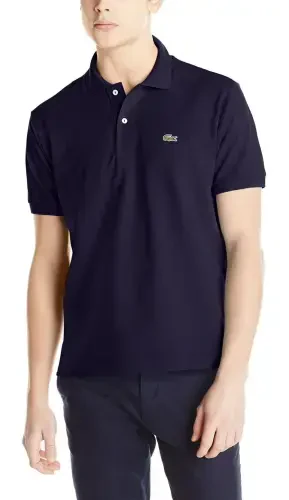Lacoste Men's Original Cotton Pique Polo, Navy Blue, S - 1