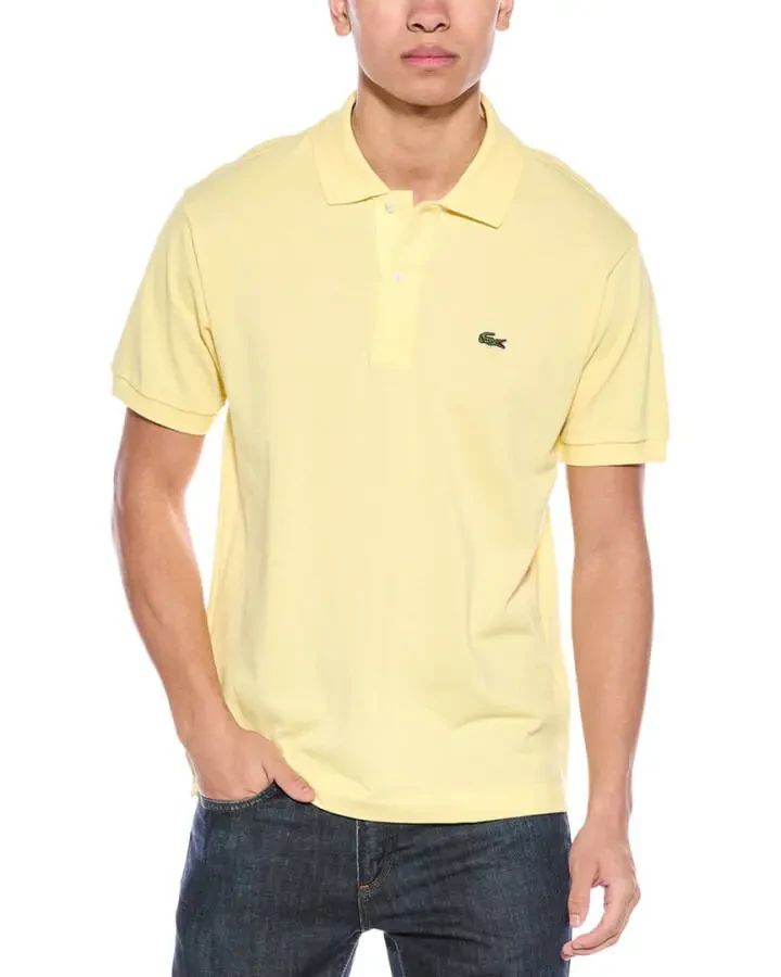 Lacoste Mens Short Sleeve Classic Chine L.12.12 Polo Shirt, Light Yellow, XX-Large - 1