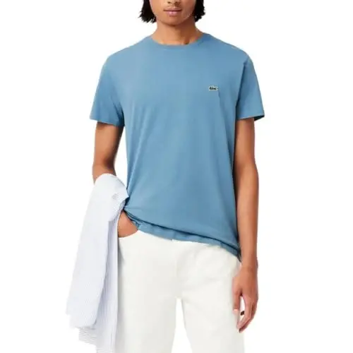 Lacoste Men's Short Sleeve Pima Jersey Crew Neck Tee 