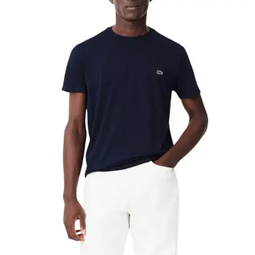 Lacoste Men's Short Sleeve Pima Jersey Crew Neck Tee - 1