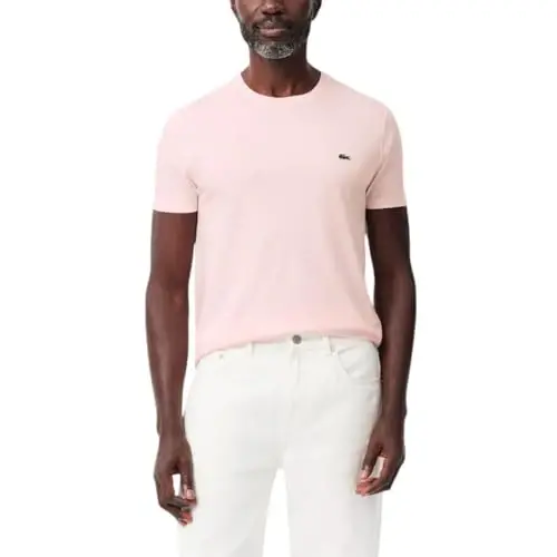 Lacoste Men's Short Sleeve Pima Jersey Crew Neck Tee 