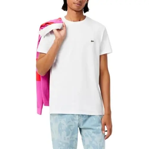 Lacoste Men's Short Sleeve Pima Jersey Crew Neck Tee 