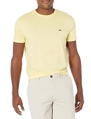 Lacoste Men's Short Sleeve Pima Jersey Crew Neck Tee 