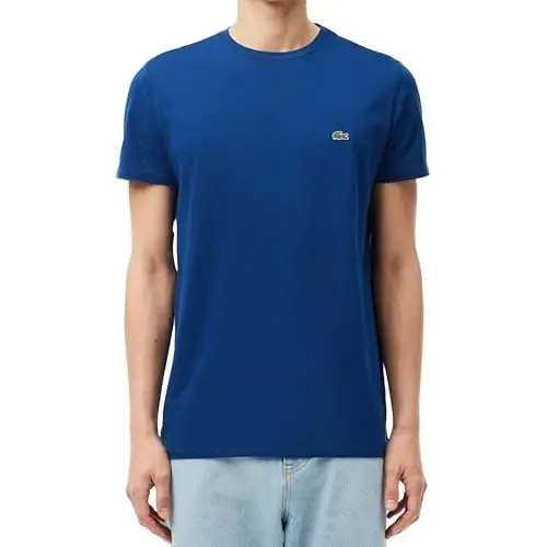 Lacoste Men's Short Sleeve Pima Jersey Crew Neck Tee 