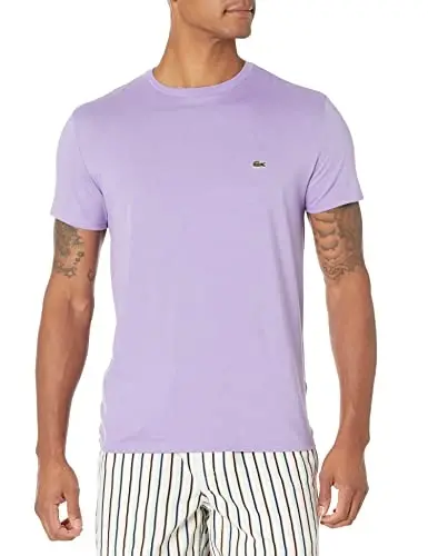 Lacoste Men's Short Sleeve Pima Jersey Crew Neck Tee - 1