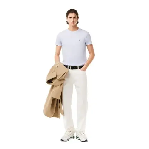 Lacoste Men's Short Sleeve Pima Jersey Crew Neck Tee - 4