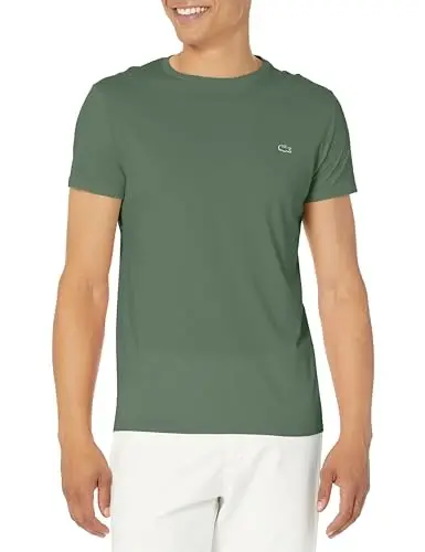 Lacoste Men's Short Sleeve Pima Jersey Crew Neck Tee - 1