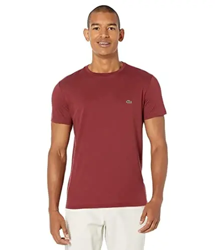 Lacoste Men's Short Sleeve Pima Jersey Crew Neck Tee 