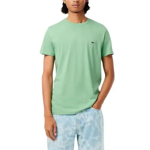 Lacoste Men's Short Sleeve Pima Jersey Crew Neck Tee 