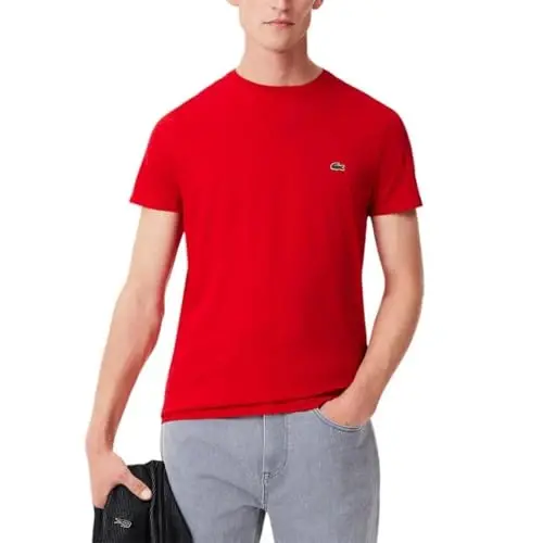Lacoste Men's Short Sleeve Pima Jersey Crew Neck Tee - 1
