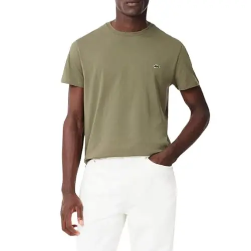 Lacoste Men's Short Sleeve Pima Jersey Crew Neck Tee - 1