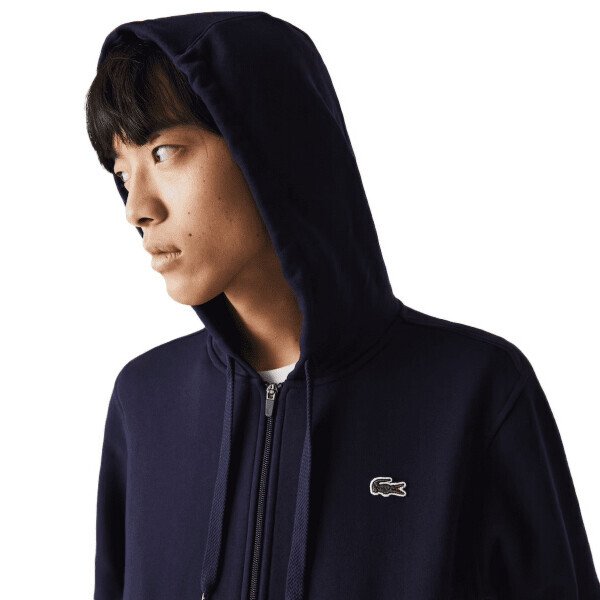 Lacoste Mens Sport Long Sleeve Fleece Full Zip Hoodie Sweatshirt Medium Navy Blue/Navy Blue - 7