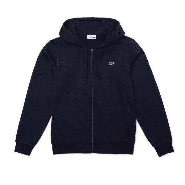 Lacoste Mens Sport Uzun Yengli Fleece Tam Fermuarlı Kapüşonlu Svitşört Orta Boy Navy Blue/Navy Blue - 8