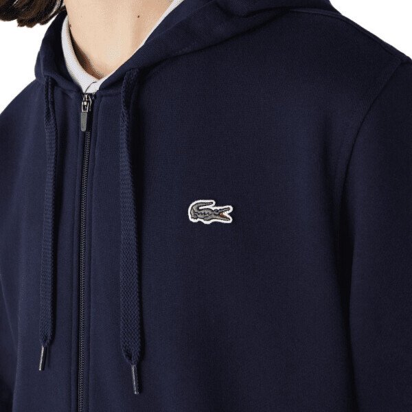 Lacoste Mens Sport Long Sleeve Fleece Full Zip Hoodie Sweatshirt Medium Navy Blue/Navy Blue - 5