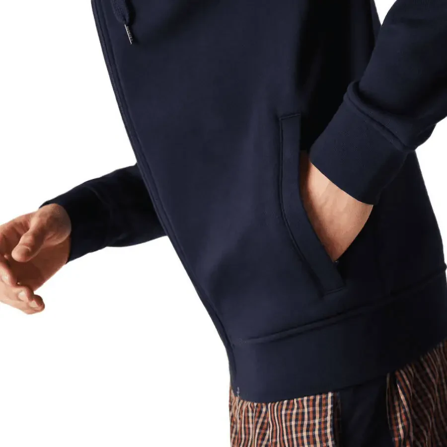 Lacoste Mens Sport Long Sleeve Fleece Full Zip Hoodie Sweatshirt Medium Navy Blue/Navy Blue - 6