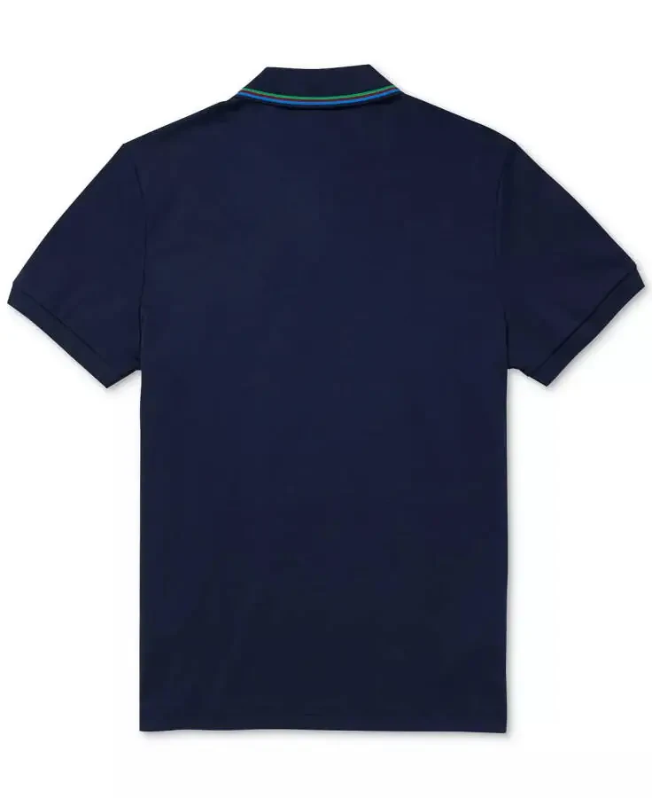 Lacoste NAVY BLUE erkaklar uchun Regular-Fit Ribbed Polo ko'ylak, US Large - 2