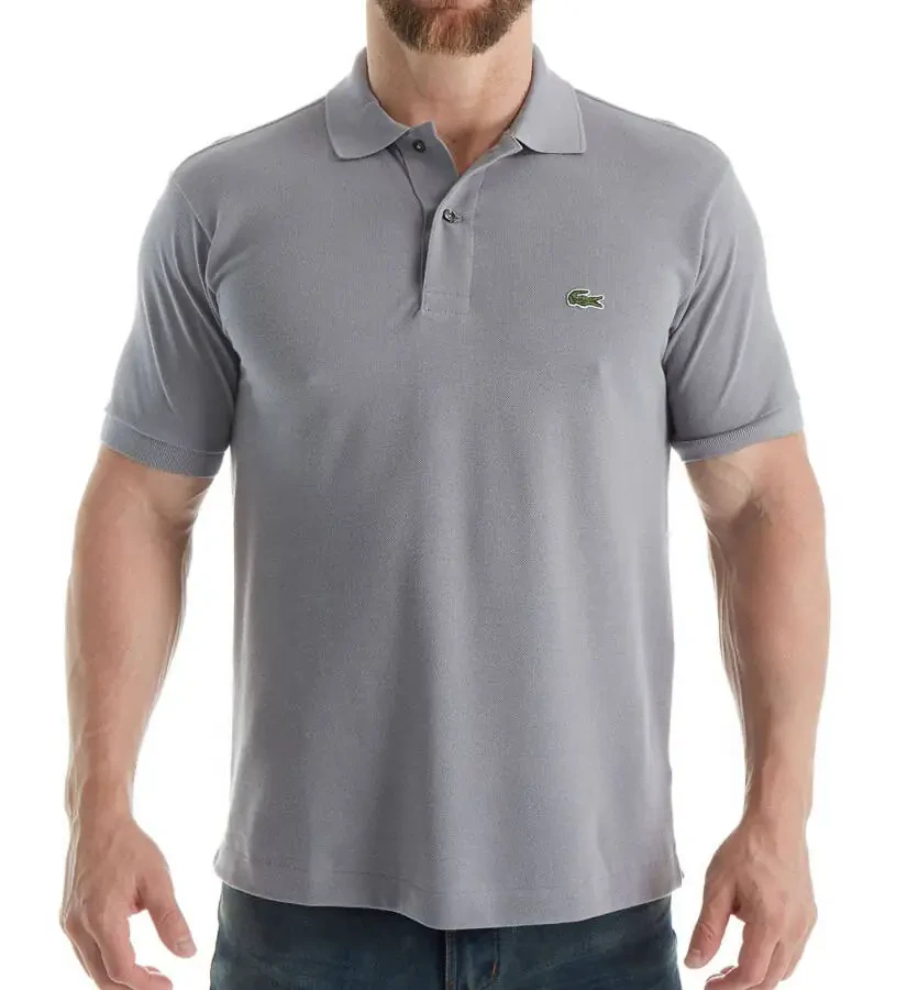 Lacoste RILL LIGHT BLUE erkaklar klassik bichimli qisqa yengli polo ko'ylak, AQSh Large - 3