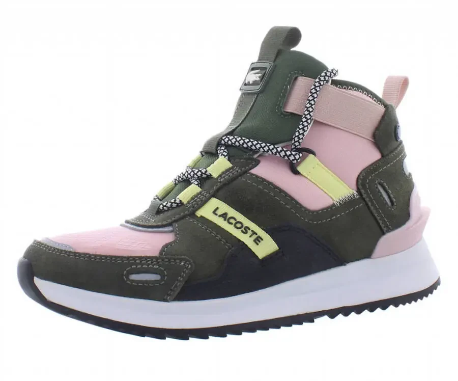 Lacoste Run Breaker 0320 1 SFA Sued Womens Shoes Size 5, Color: Dark Khaki/Light Pink- - 1